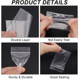 Zip Lock Bags, Resealable Bags, Top Seal Bags, Clear, 6x4cm, Unilateral Thickness: 2.9 Mil(0.075mm), 200pcs/set