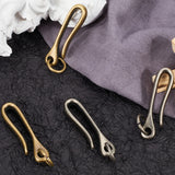 4Pcs 2 Colors Tibetan Style Alloy Hook Clasps, with Jump Rings, for Keychain Making, Mixed Color, 59.5x15x8mm, Hole: 13mm, 2pcs/color