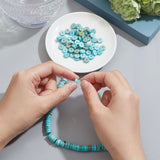 Natural Howlite Beads Strands, Heishi Beads, Dyed & Heated, Flat Round/Disc, Turquoise, 8x3mm, Hole: 1mm, about 122pcs/strand, 15.16''(38.5cm), 1 strand/box