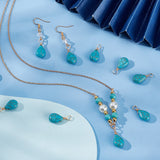 50Pcs Synthetic Turquoise Pendants, with Golden Plated Brass Loops, Teardrop Charms, 20mm, Hole: 3.5mm