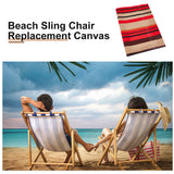 Canvas Cloth Beach Lounge Chair Cover with Pillows, Stripe Pattern, Red, 1150x430x1mm