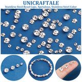 304 Stainless Steel Bead Caps, Apetalous, Stainless Steel Color, 3~6mm, Hole: 0.5~0.8mm, 400pcs/box