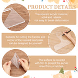 2 Sets 1 Styles Transparent Acrylic Stamping Blocks Tools, with 1Pc Acrylic Charcuterie Board Handle Template, Rectangle & Square Shape, Clear, Tool: 65.5~92x27.5~92x4.5mm, 1 set/style, Template: 200x250x5mm