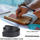 3Pcs Flat Leather Jewelry Cord, Jewelry DIY Making Material, Black, 25x2mm, about 80cm/pc