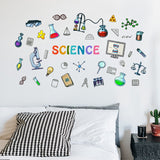 PVC Wall Stickers, Wall Decoration, Chemistry Theme Pattern, 1180x390mm