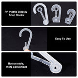 180Pcs 3 Style PP Plastic Display Snap Hooks, Package Clip Hanger, for Shirt Dress Underwear Sock Gloves, Ghost White, 38~56x20~31x2~3.5mm, Inner Diameter: 10~21mm, 60pcs/style