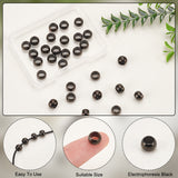 30Pcs Rack Plating 304 Stainless Steel Bead, Round, Electrophoresis Black, 8x5mm, Hole: 5mm