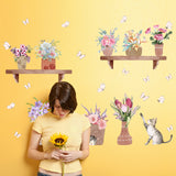 PVC Wall Stickers, Wall Decoration, Flower Pattern, 245x760mm