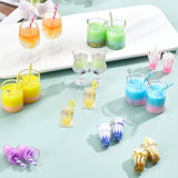 Resin Pendants, Glass Bottle Pendant Decorations, Acrylic Goblet Pendants, Plastic Goblet Pendants, Plastic Pendants, Imitaion Bubble Tea/Boba Milk Tea, Mixed Color, 30pcs/bag