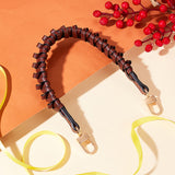 PU Leather Braided Bag Handles, with Alloy Swivel Clasps, for Bag Straps Replacement Accessories, Coconut Brown, 43.5x2.35x2.25cm