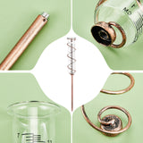 Empty Transparent Glass Test Tube, with Screw, Fixed Iron Wire and Iron Rod, Column, Clear, 225x57.5mm, Hole: 14.5x9mm