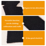 95% Cotton & 5% Elastic Fiber Ribbing Fabric for Cuffs, Waistbands Neckline Collar Trim, Faux Mink Fur Knitted Hem, Quilting Cloth, Black, 730~750x70~83x4mm