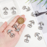 10Pcs 304 Stainless Steel Hook Clasps, For Leather Cord Bracelets Making, Anchor, Stainless Steel Color, 35.5x21x6mm, Hole: 7x5mm