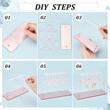 2 Sets 2 Colors Acrylic Earring Display Stands, Coat Hanger Shaped Earring Organizer Holder with 8Pcs Mini Hangers, Mixed Color, Finish Product: 15x6x12cm, 1 set/color