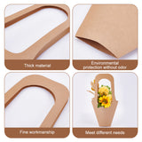 Portable Kraft Paper Gift Bags, with Handles, for Bouquet, BurlyWood, 35.5x18.9x0.1cm, 20pcs/set