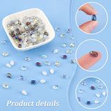 240Pcs 6 Colors Transparent Spray Painted Glass Charms, AB Color Plated, Teardrop, Mixed Color, 9x6x6mm, Hole: 1mm, 40Pcs/color