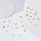 30Pcs 3 Styles Brass Jump Rings, Real 14K Gold Plated, 10pcs/style