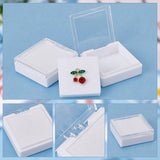 Transparent Acrylic Loose Diamond Display Boxes, with White Sponge Inside, for Gemstone, Jewelry Storage, Square, Clear, 4.3x4.2x1.5cm, Inner Diameter: 3.5x3.5x1cm