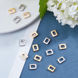 60Pcs 2 Colors 304 Stainless Steel Linking Rings, Rectangle, Mixed Color, 9.5x7.5x2mm, Inner Diameter: 3.5x5.5mm, 30pcs/color