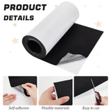 Self-Adhesion Polyester Felt Fabric, DIY Crafts, Black, 300x30x0.2cm