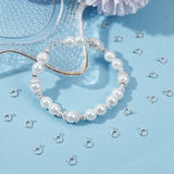 20Pcs 925 Sterling Silver Spring Ring Clasps, Silver, 8x6.5x3mm, Hole: 2mm