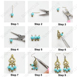 DIY Chandelier Earring Making Kits, Including Alloy Chandelier Component Links, Synthetical Turquoise Beads, Iron Spacer Beads & Pins, Brass Earring Hooks, Antique Bronze