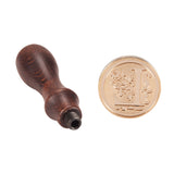 DIY Letter Scrapbook Brass Wax Seal Stamps and Wood Handle Sets, Letter.L, 25x14mm, 75mm