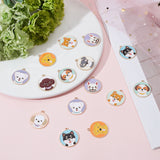 18Pcs 9 Style Alloy Enamel Pendants, Cadmium Free & Lead Free & Nickel Free, Flat Round with Dog, Light Gold, Mixed Color, 27~28x24.5~25.5x1~1.5mm, Hole: 1.6~2mm, 2pcs/style