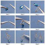 DIY Dangle Earring Making Kits, Including Glass Beads, Alloy Link, Brass Pendants & Linking Rings & Eye Pin & Ball Head Pins & Jump Rings & Earring Hooks, 304 Stainless Steel Charms, Golden, 6x5mm, Hole: 1mm