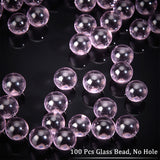 100Pcs Glass Bead, No Hole, Round, Thistle, 6mm
