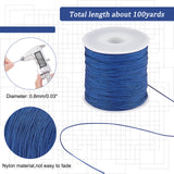 Unicraftale&reg Nylon Thread, DIY Material for Jewelry Making, Dark Blue, 0.8mm, 100yards/roll