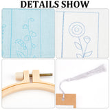 DIY Flower Pattern Paper Bookmark Embroidery Making Kits, including Fabric, Cotton Threads, Needle, Paper Craft Cards, Tassel Pendant Decoration and Embroidery Hoop, Mixed Color, Fabric: 267x267~270x0.3mm