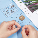 202 Stainless Steel Beads, Half Drilled, Round, Stainless Steel Color, 3x2mm, Hole: 2mm, 100pcs/box