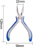 DIY Jewelry Tool Sets, Plier Sets, Round Nose, Side Cutting Pliers and Wire Cutters, Blue, 110~125x70mm