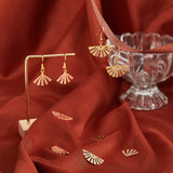 DIY Fan Dangle Earring Making Kit, Including Brass Pendants & Earring Hooks, Golden, 120pcs/box