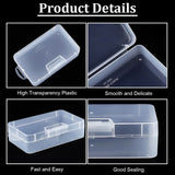 Plastic Bead Storage Containers, Rectangle, Clear, 16x9x4cm, Inner Measure: 14x8.5cm