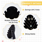 Leaf Velvet Cover with Cardboard Paper Necklace Display Stands, Jewelry Slant Back Organizer Holder for Necklace Storage, Black, Finish Product: 19.8x11.8x26.7cm, groove: 1.1cm