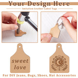 Imitation Leather Label Tags, with Hole, for DIY Jeans, Bags, Shoes, Hat Accessories, Rectangle, PeachPuff, 37.5x25x2mm