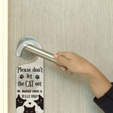 Acrylic Notice Door Hanger Sign, Public Warning Sign, Don't Let Out, Cat Shape, 240x90x5mm, 2pcs/set