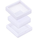 Acrylic Jewelry Box, with Sponge, Square, White, 5.05x5.05x2cm