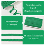 Polyester Centipede Lace Ribbons, for Cloth DIY Making Decoration, Floral Pattern, Green, 1/2 inch(12mm)