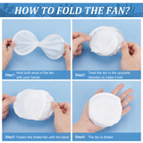 Nylon Foldable Flying Disc or Fan with Storage Bag Assortment, White, 250x2mm