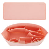 Felt Organizer Insert, with Alloy Zipper, Felt Bag Organizer, Handbag & Tote Shaper, Salmon, 13x30x20.5cm