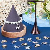 36Pcs 2 Colors Alloy with Rhinestone Pendants, Cat & Moon Charms, Platinum & Light Gold, 22~22.5x15.5x4mm, Hole: 2mm, 18Pcs/color