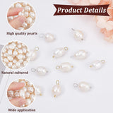 42Pcs 3 Styles Natural Cultured Freshwater Pearl Pendants, with Brass Findings, Rice, Mixed Color, 16~18mm, Hole: 3~3.5mm, 14pcs/style