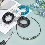 Braided Cowhide Cord, Leather Jewelry Cord, Jewelry DIY Making Material, Teal, 3mm, about 5m/bundle