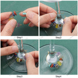 DIY Stone Chip Beaded Wine Glass Charm Tags Making Kit, Including 10Pcs Brass Wine Glass Charm Rings, 100Pcs Natural Mixed Stone Chip Beads, 110Pcs/box