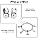 200Pcs 304 Stainless Steel Beads, Rondelle, Stainless Steel Color, 6x4.5mm, Hole: 3.5mm