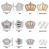 3Pcs 3 Styles Adhesive Sticker Decoration, with Rhinestone, for Car Decoration, Crown, Silver, 1pc/style