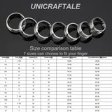 7Pcs 7 Size 201 Stainless Steel Wide Band Finger Rings for Men Women, Stainless Steel Color, US Size 7 1/4~13 1/4(17.4~22.3mm), 1pc/size